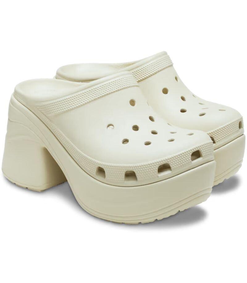 siren crocs in white, crocs that look like high heels